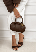 zamszowe Pantoletten na obcasie Basic Dream Schokoladenbraun