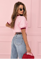 Pullover z haftowanymi wisienkami Cherry Pamour Rosa