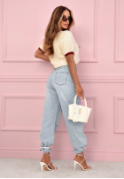 Hose Jeans banana z przeszyciami As You Like Blau