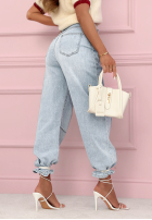 Hose Jeans banana z przeszyciami As You Like Blau