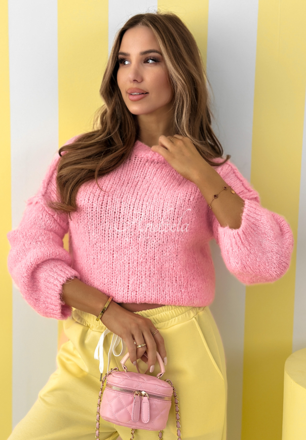 Weicher Pullover mit Wolle Mrs Sweet Candy Rosa