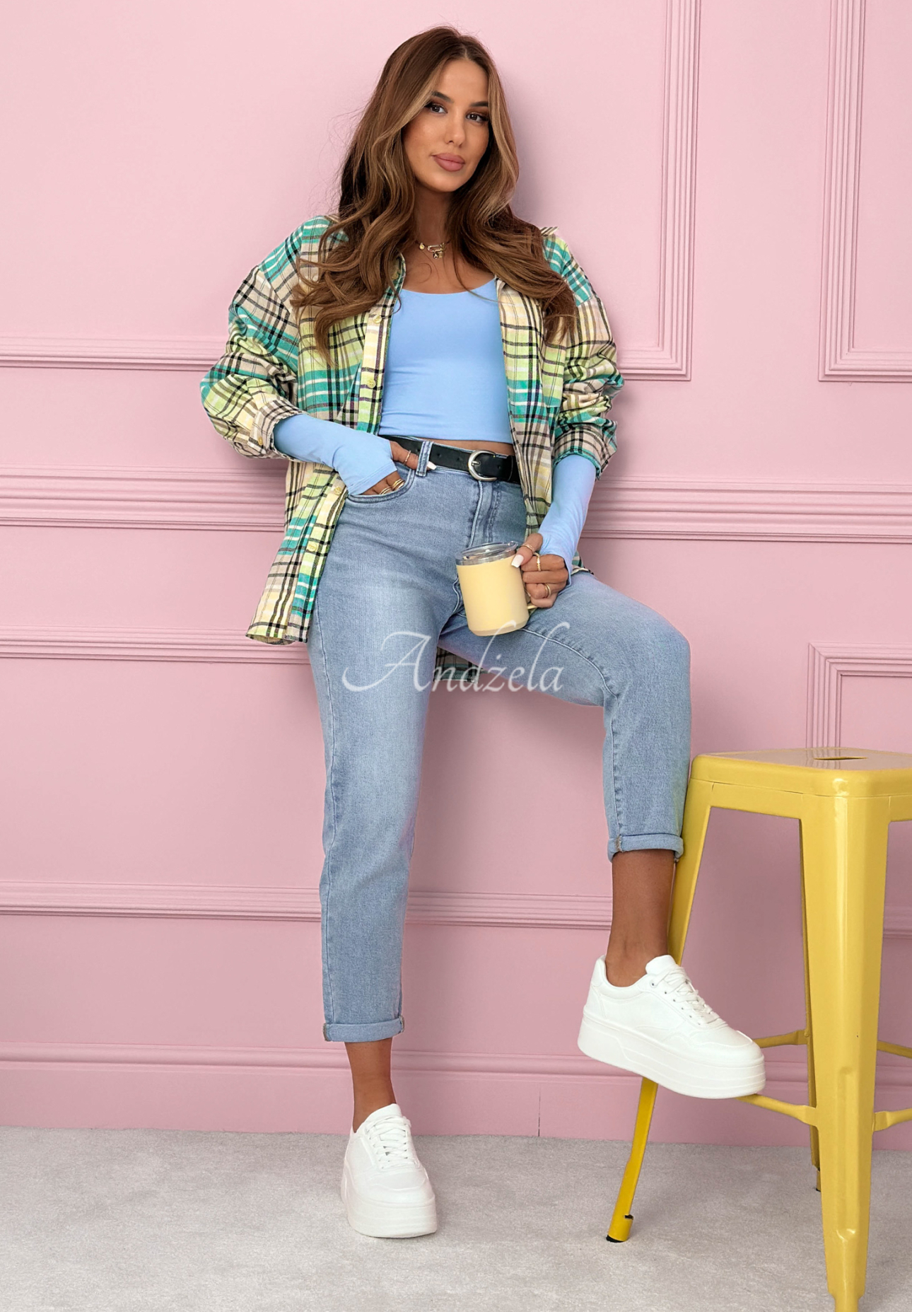 Jeanshose mom fit Prime Look Hellblau