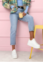 Hose Jeans mom fit Prime Look Hellblau