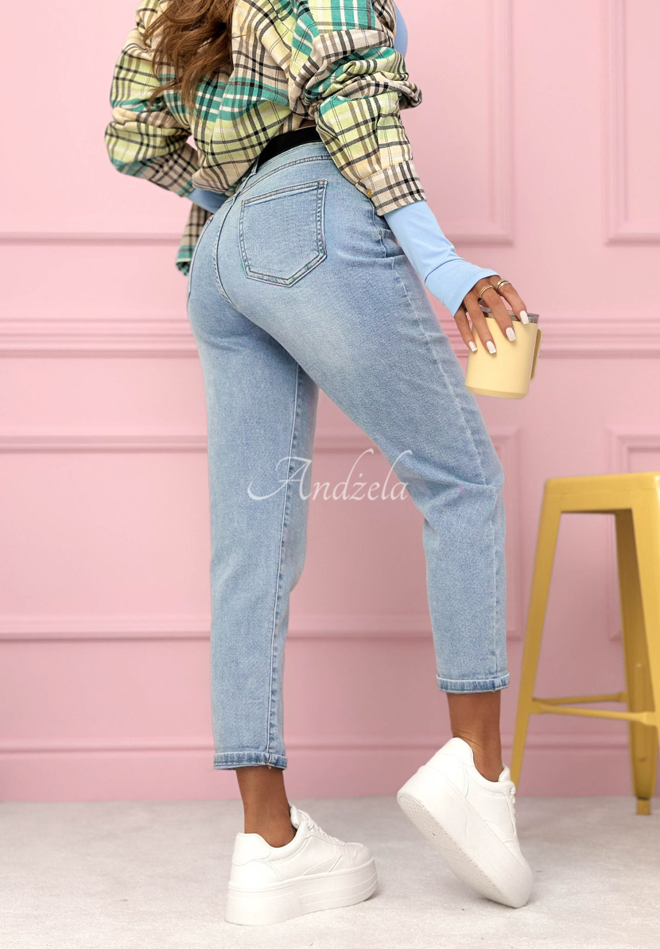 Jeanshose mom fit Prime Look Hellblau