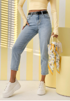 Hose Jeans z paskiem mom fit Just Because Blau