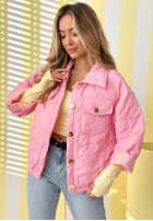Krótka pikowana Jacke Spring Sings Rosa