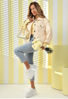 Krótka pikowana Jacke Spring Sings Beige