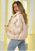 Krótka pikowana Jacke Spring Sings Beige