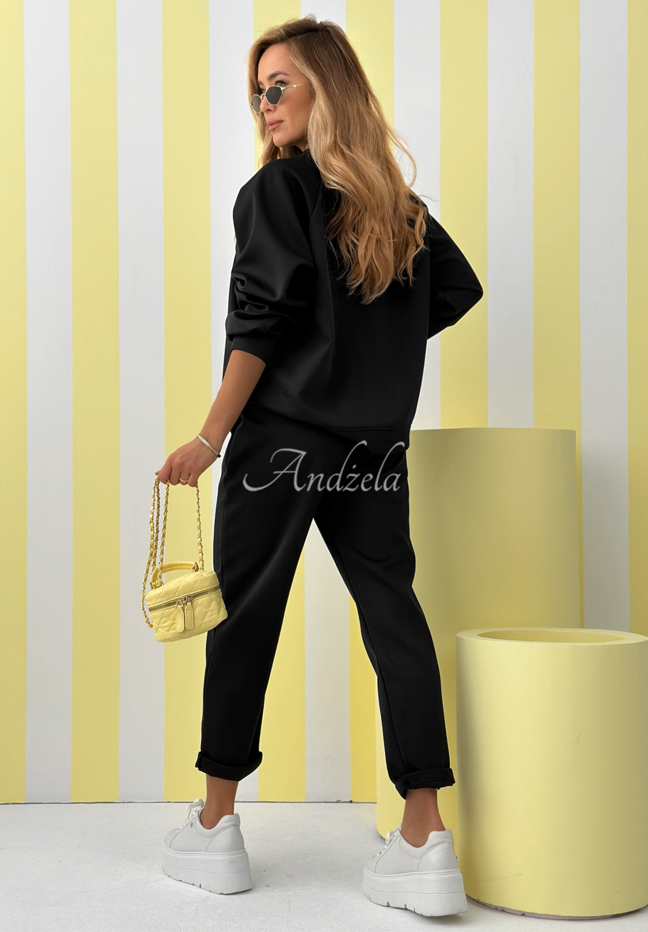 Viskose-Set aus Sweatshirt und Hose Better Now Schwarz