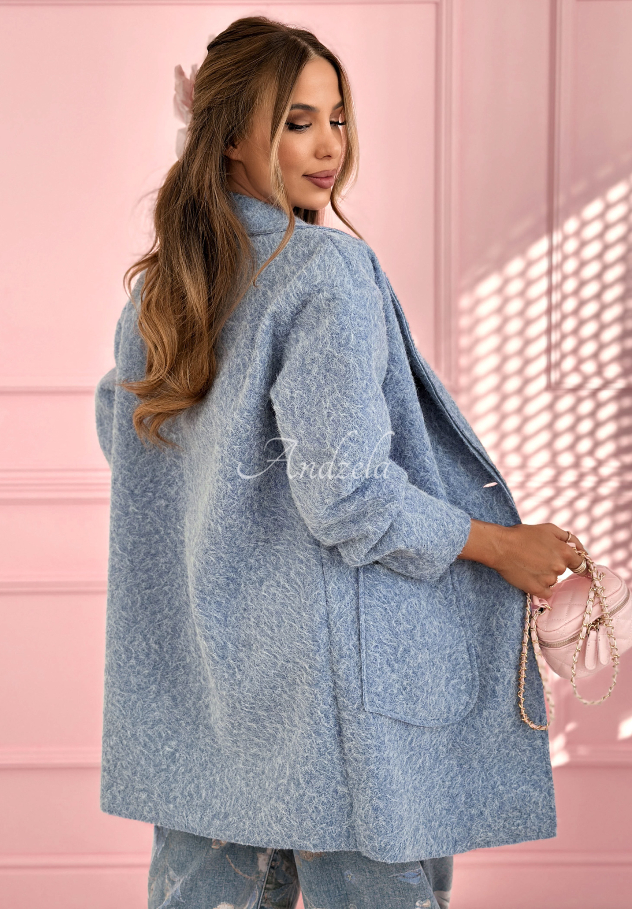 Langer Mantel mit Kragen The March Winds Himmelblau