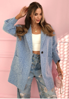 Długi Mantel z kołnierzem The March Winds Himmelblau