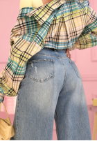 Spodnie jeansowe wide leg Nothing New niebieskie