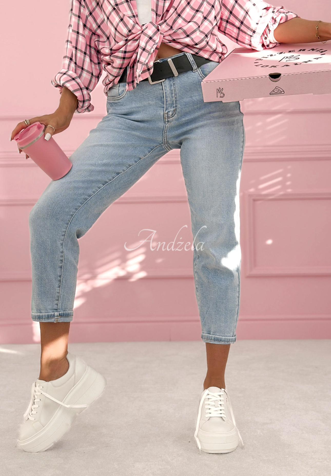 Jeanshose mom fit Willow Springs Hellblau