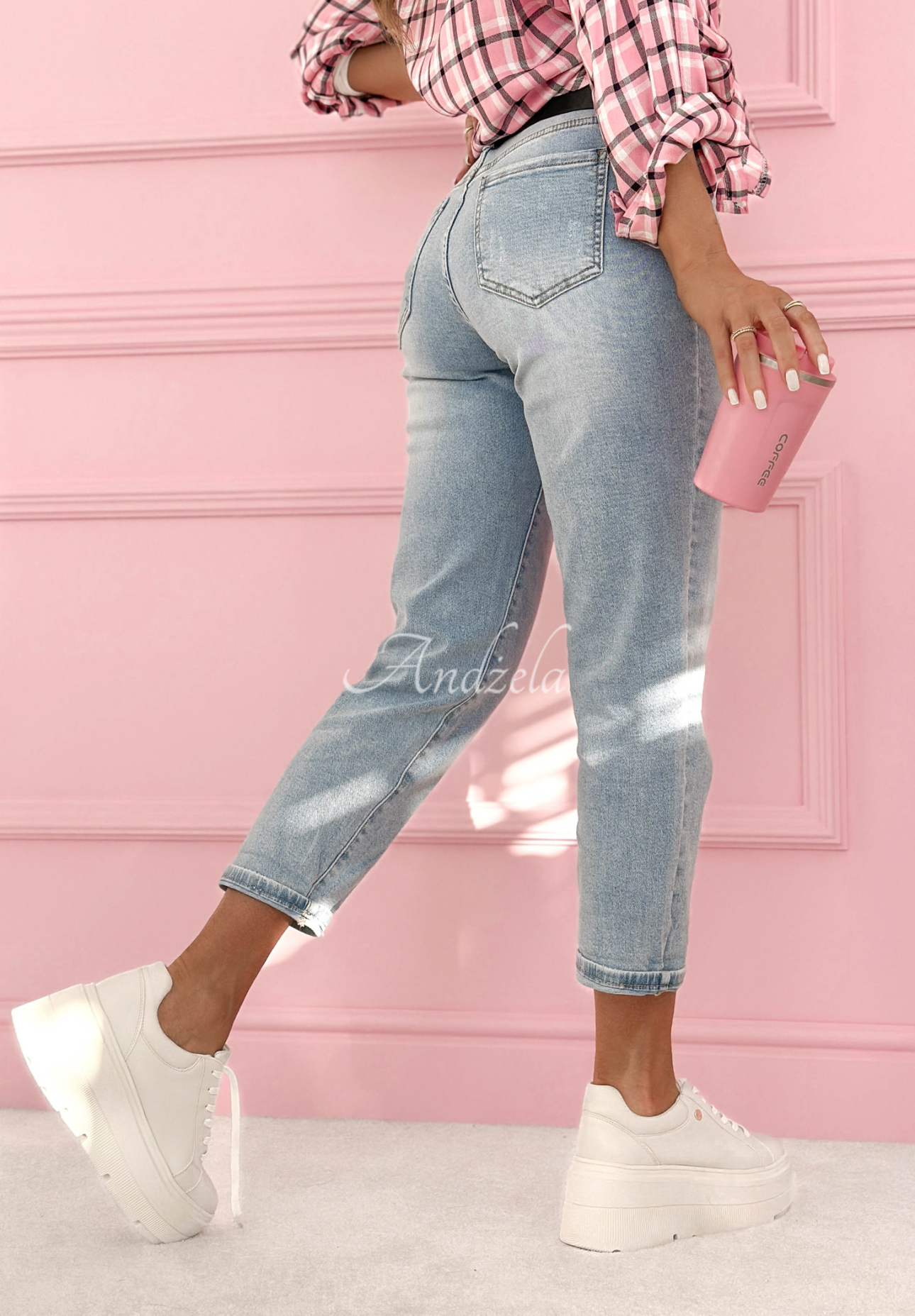 Jeanshose mom fit Willow Springs Hellblau