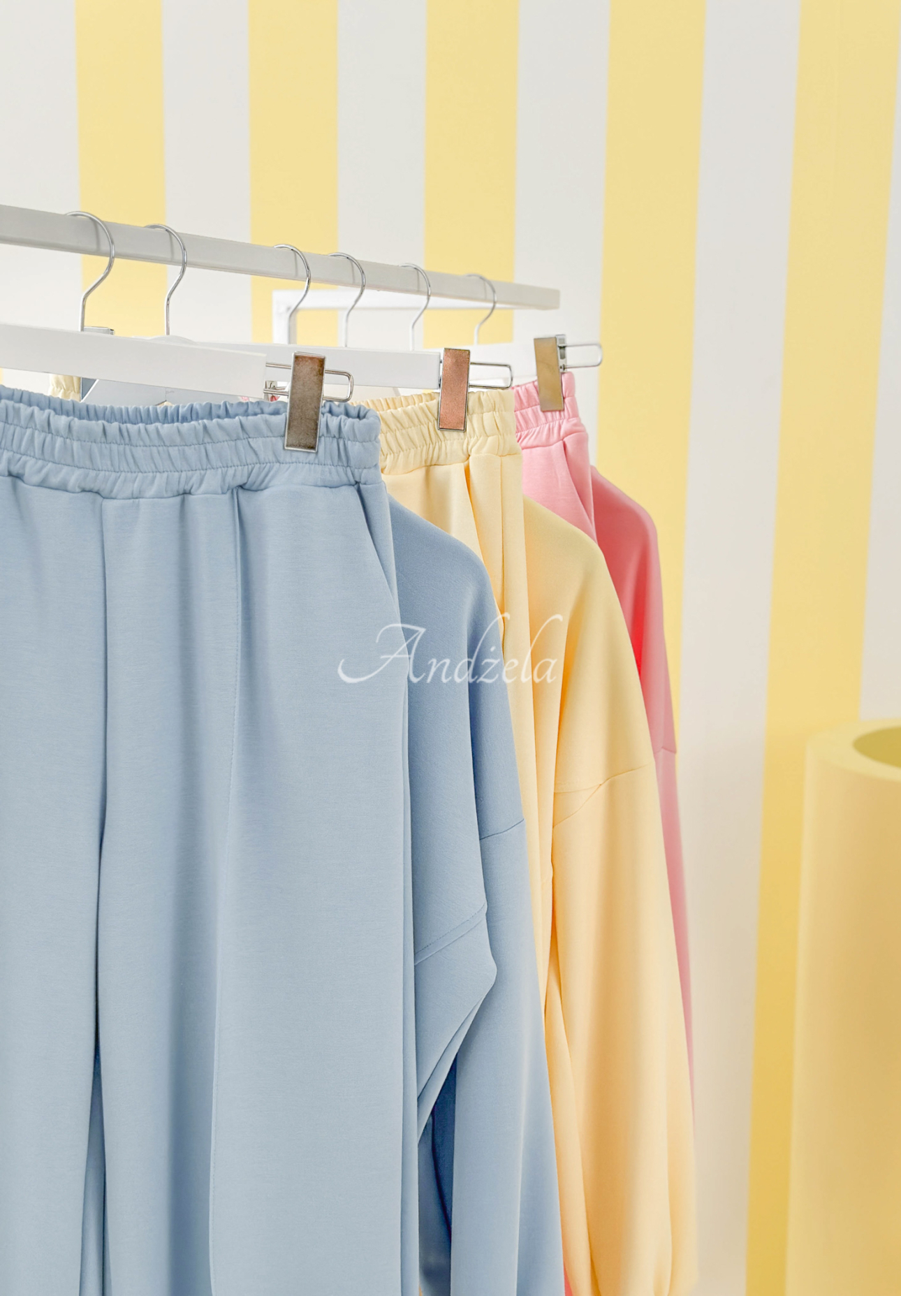 Full Of Motivation ecru viscose tracksuit set