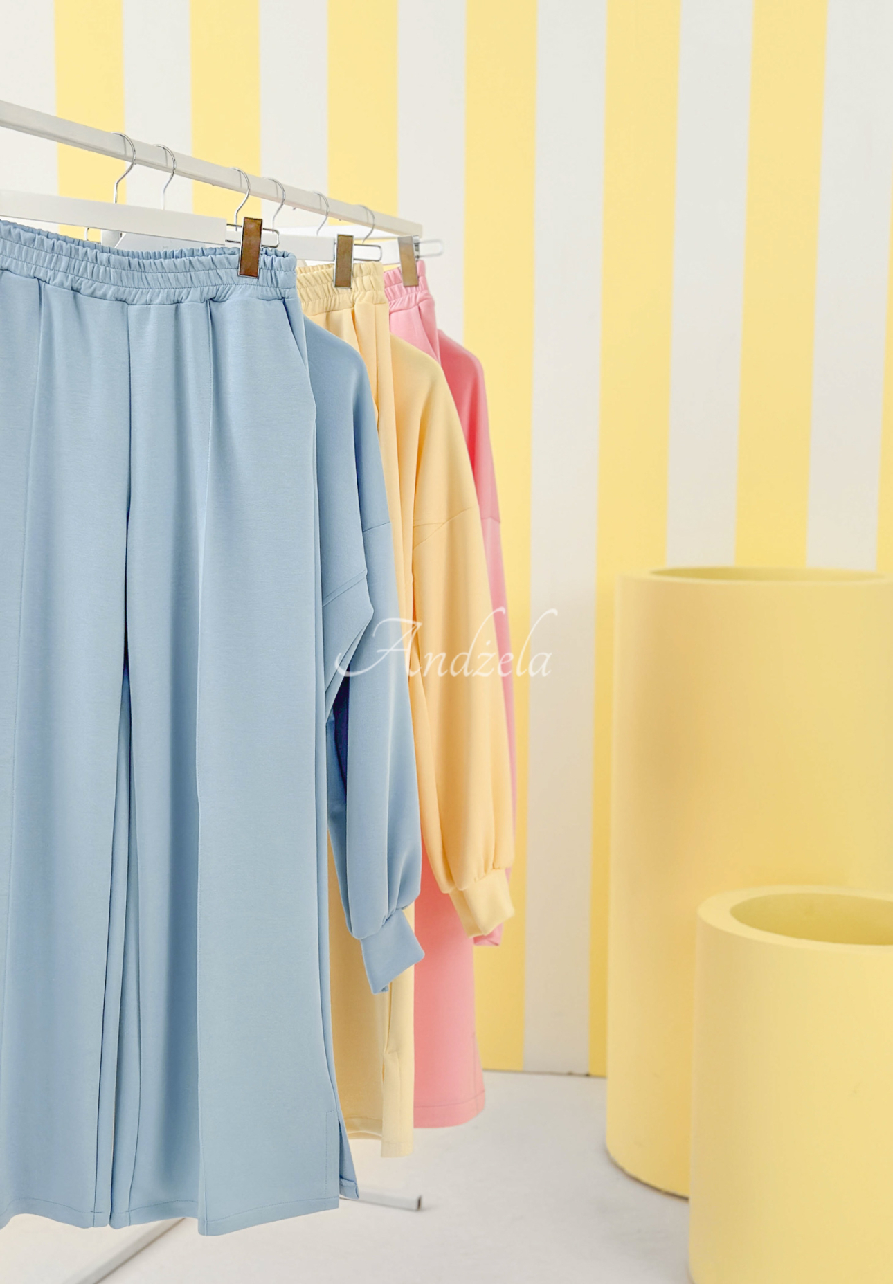 Viskose-Trainingsanzug-Set Full Of Motivation Gelb