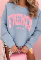 Ocieplana Sweatshirt z napisem French Riviera Himmelblau