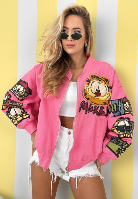 Bomberjacke mit Aufn&auml;hern The Red Cat Rosa