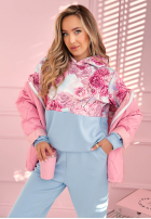 Sweat Set w kwiaty Comfy Floressa Himmelblau