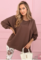 Oversize Sweatshirt Not The Same Schokoladenbraun