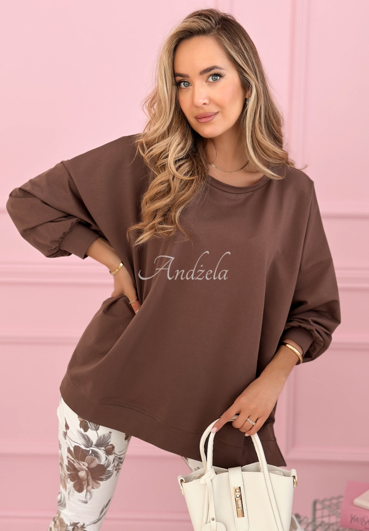 Oversize Sweatshirt Not The Same Schokoladenbraun