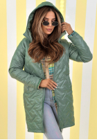 Długa kurtka z kapturem Spring Mood żółta