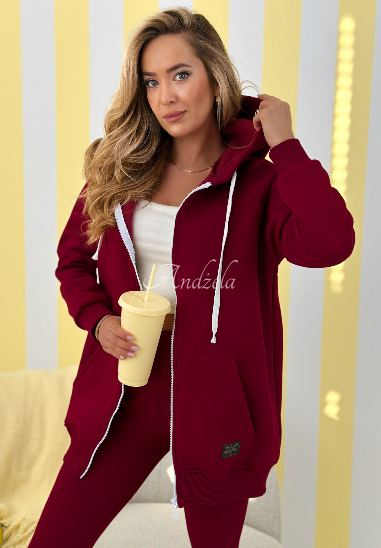 Siempre burgundy zip-up hoodie II
