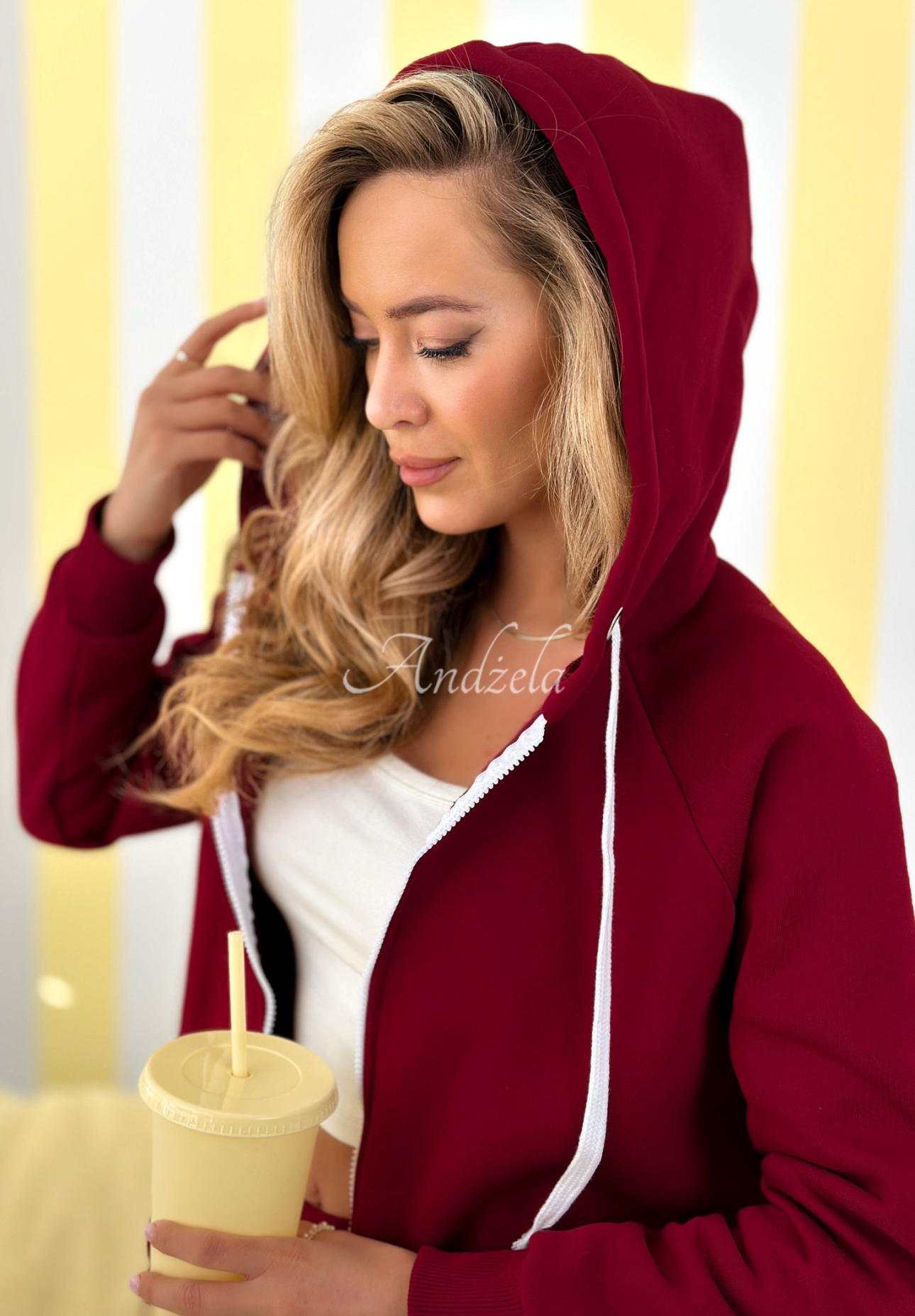 Siempre burgundy zip-up hoodie II