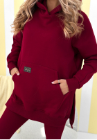 Sweatshirt z kieszenią i kapturem Siempre Burgunderrot II
