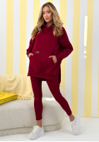 Sweatshirt z kieszenią i kapturem Siempre Burgunderrot II