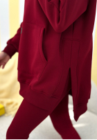 Sweatshirt z kieszenią i kapturem Siempre Burgunderrot II