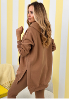 Sweatshirt z kieszenią i kapturem Siempre Camel