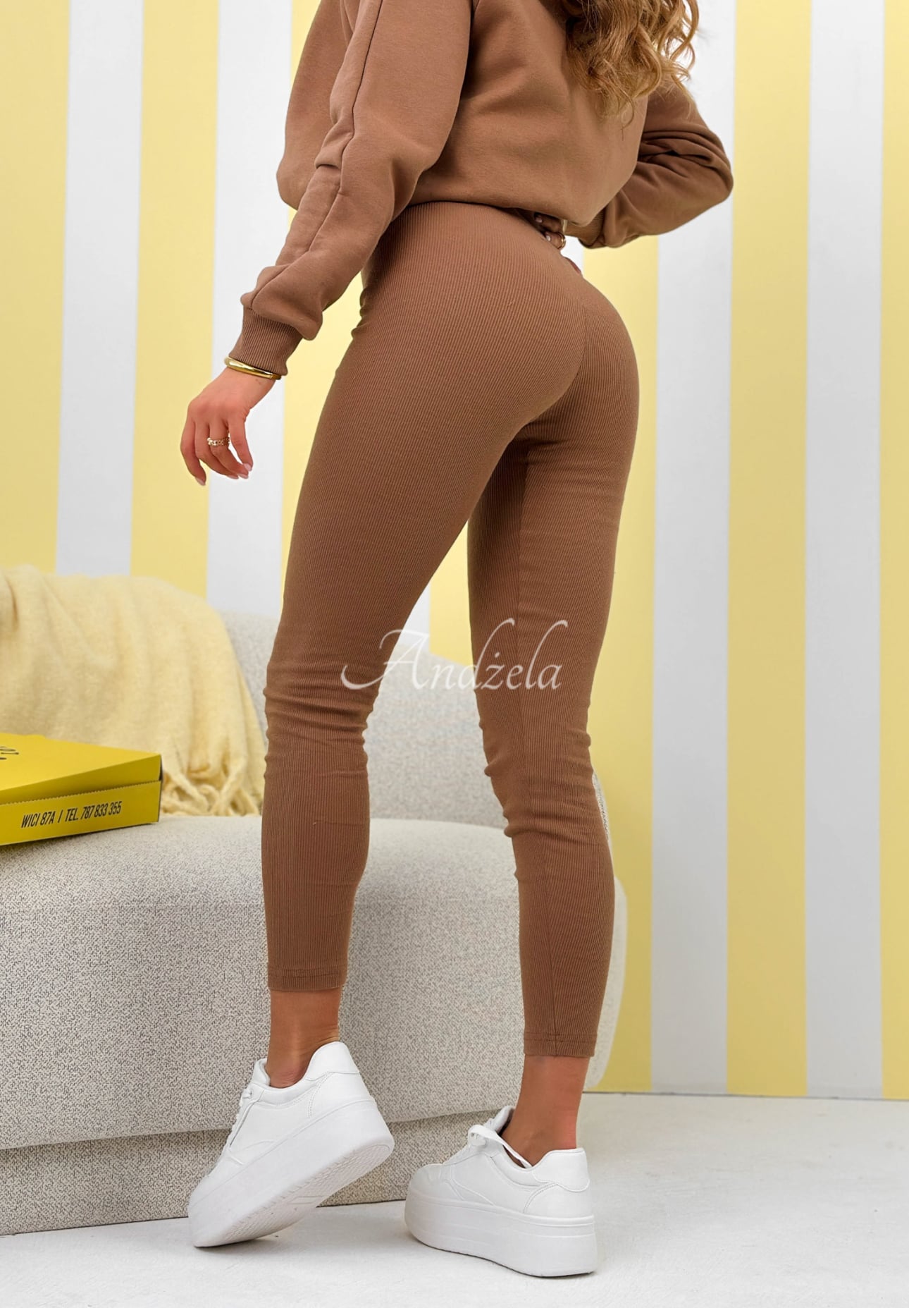 Siempre camel II ribbed leggings