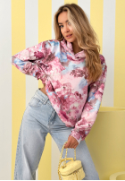 Kwiecista Sweatshirt z kapturem Freshly Cut Flowers Rosa
