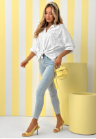 Hemd z naszytymi kwiatami April Flowers Ecru