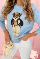 Sweter z misiem Bear Ronnie błękitny