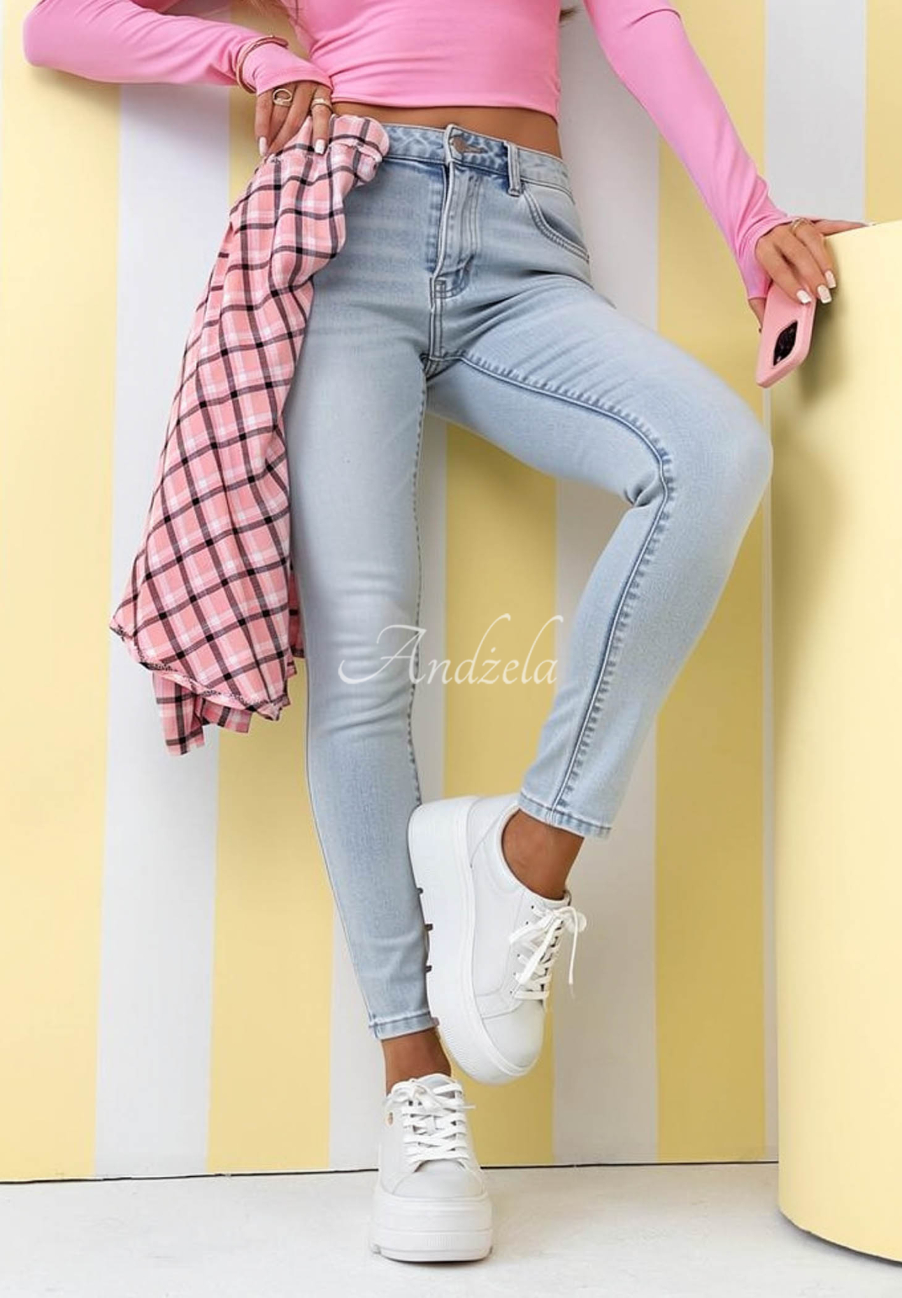 Skinny Jeans Margaret Hellblau