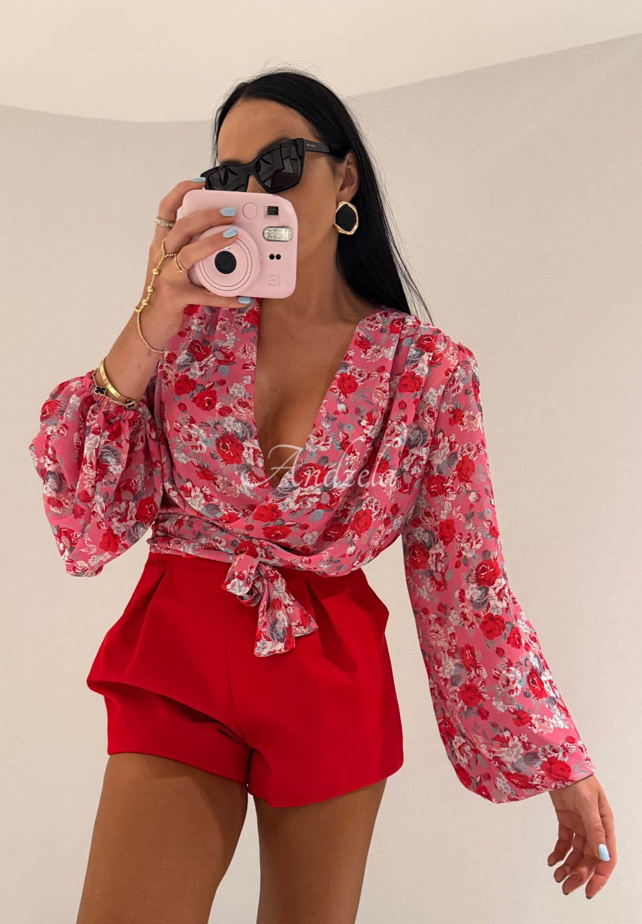 La Milla Off Today red viscose shorts