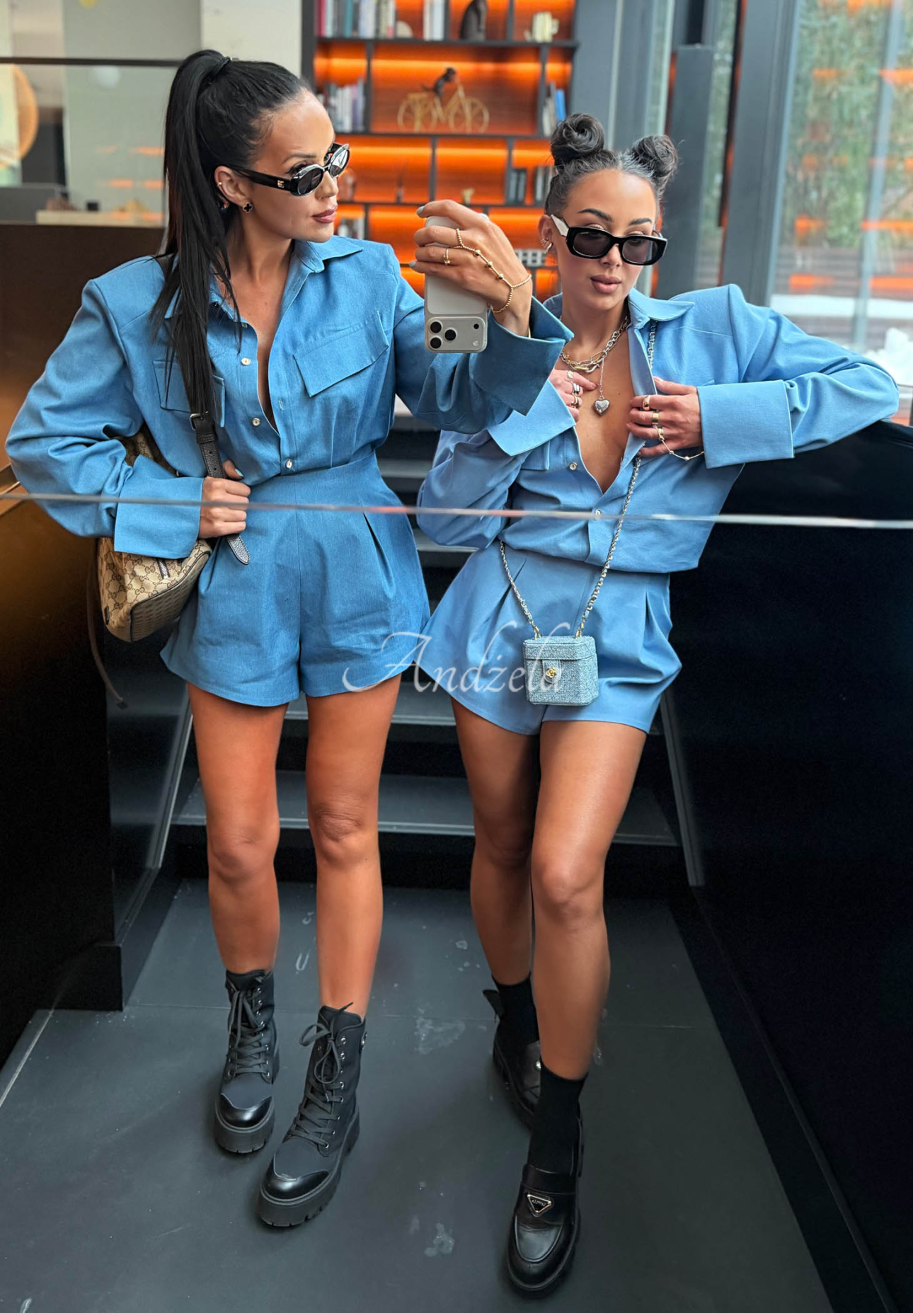 La Milla Off Today blue viscose denim shorts