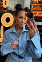 Jeans Hemd La Milla Kaylee Blau