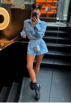 Jeans Hemd La Milla Kaylee Blau