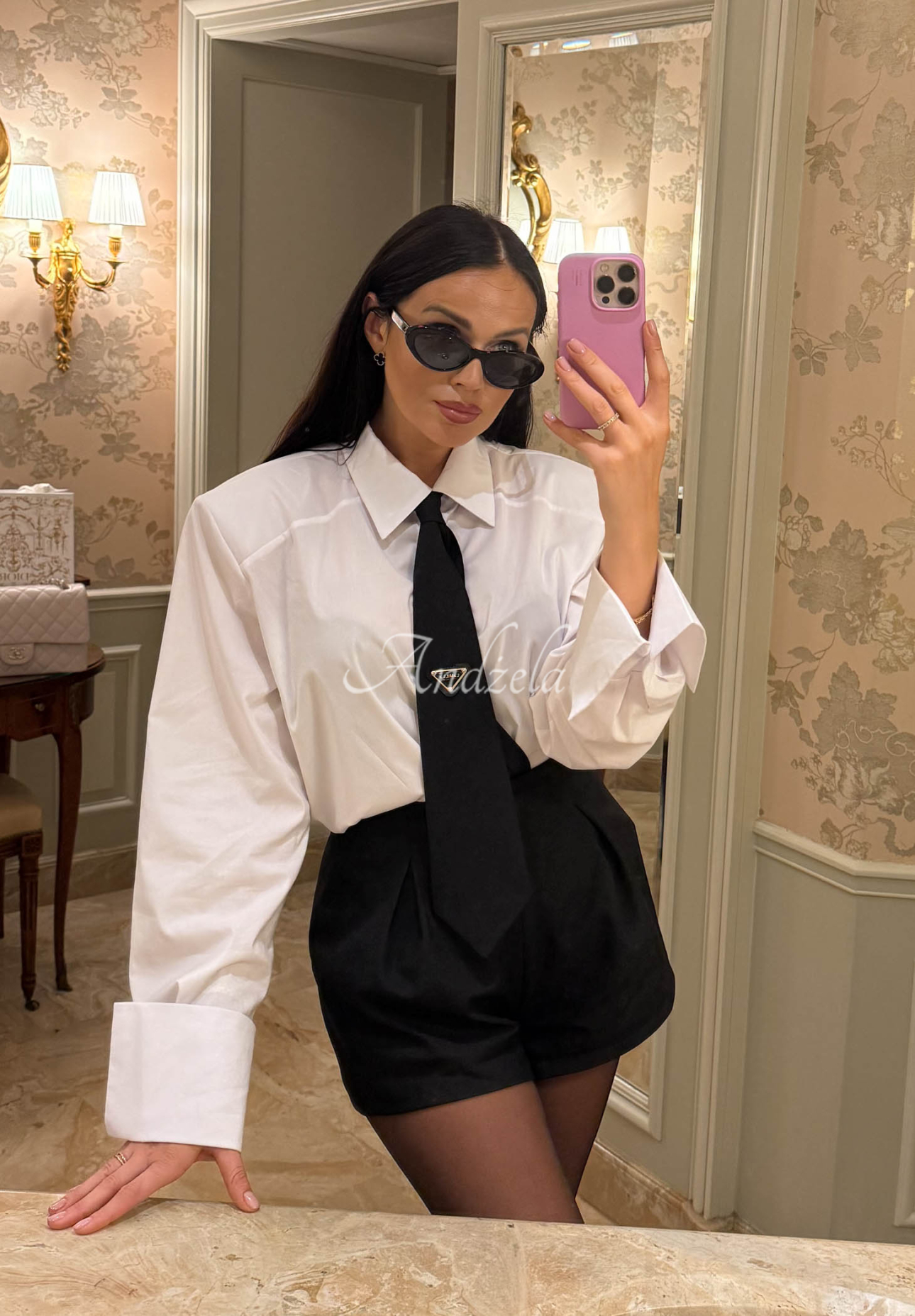 Baumwollhemd mit Krawatte La Milla Kendall Weiß