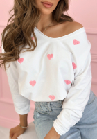 Bluse longsleeve z serduszkami Close To Heart Weiß