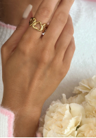 Regulowany Ring serca Silent Glow Gold