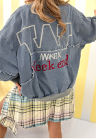 Jeans Jacke Nothing Is Impossible Hellblau