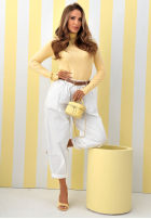 Pullover z golfem Try That Again Gelb