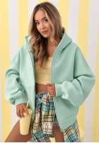 Sweatshirt z kapturem oversize Don't Tell Mintgrün