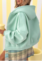 Sweatshirt z kapturem oversize Don't Tell Mintgrün