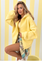 Bluza z kapturem oversize Don't Tell żółta