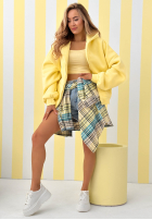 Bluza z kapturem oversize Don't Tell żółta